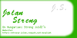 jolan streng business card